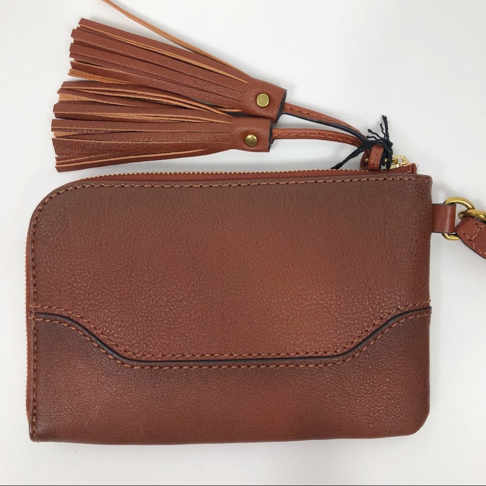 Frye NWT Paige Leather Wristlet Cognac Brown - Picture 5 of 8